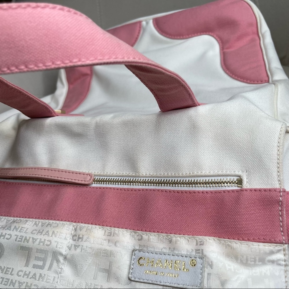 Authentic Chanel CC Marshmallow Handbag purse Bag Mini Tote White Pink - Picture 14 of 15